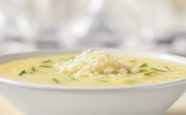 Crema de poro orgánico con queso fresco serrano